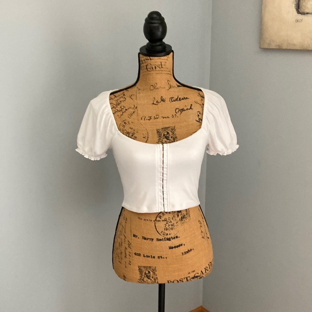 Wilfred White Corset Crop Top Women Size M